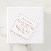Elegant Burnt Oranje Classic Script Wedding Bedankjes Labels (In situ)