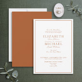 Elegant Burnt Oranje Classic Script Wedding Kaart