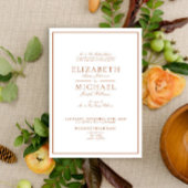 Elegant Burnt Oranje Classic Script Wedding Kaart