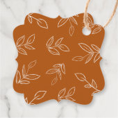 Elegant Burnt Oranje Leaves Dank je huwelijk Bedankjes Labels (Achterkant)