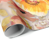 Elegant Burnt Oranje Rust Waterverf Floral Wrapp Cadeaupapier (Rol Hoek)