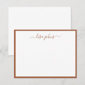 Elegant Burnt Oranje Terracotta Professional Name Notitiekaartje (Voorkant / Achterkant)