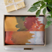 Elegant Burnt Oranje Waterverf Autumn Landschap Tissuepapier (Geschenk)