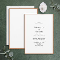 Elegant Burnt Oranje & White Typography Wedding