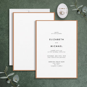 Elegant Burnt Oranje & White Typography Wedding Kaart