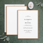 Elegant Burnt Oranje & White Typography Wedding Kaart