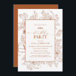 Elegant Burnt Sinaasappel 50th Birthday Floral Lin Kaart<br><div class="desc">Introductie van het Elegant Burnt Sinaasappel 50th Birthday Floral Line Art Invitation - de perfecte manier om uw speciale gelegenheid te laten opvallen. Met een opvallend verbrand oranje bloemenlijn kunstontwerp dat zeker de aandacht zal trekken, straalt deze uitnodiging elegantie uit vanuit elke hoek. En met een moderne, met de hand...</div>
