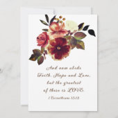 Elegant Burnt Sinaasappel Floral Christelijk Weddi Kaart (Achterkant)