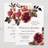 Elegant Burnt Sinaasappel Floral Christelijk Weddi Kaart (Voorkant / Achterkant)