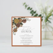 Elegant Burnt Sinaasappel Floral Vrijgezellenfeest Kaart (Staand voorkant)