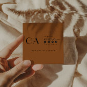 Elegant Burnt Sinaasappel Neutral Boho Modern Uniq Vierkante Visitekaartje