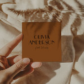 Elegant Burnt Sinaasappel Neutral Boho Modern Uniq Vierkante Visitekaartje