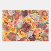 Elegant Burnt Sinaasappel Rust Cream Floral Inpakpapier Vel (Voorkant)