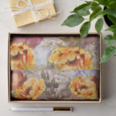 Elegant Burnt Sinaasappel Rust Cream Floral Tissuepapier (Geschenk)
