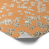 Elegant Burnt Sinaasappel Silver Confetti Vrijgeze Poster (Hoek)