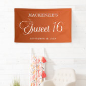 Elegant Burnt Sinaasappel Sweet 16 Verjaardag Spandoek (Insitu)