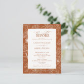 Elegant Burnt Sinaasappel Wedding Rehearsal Dinner Kaart (Staand voorkant)