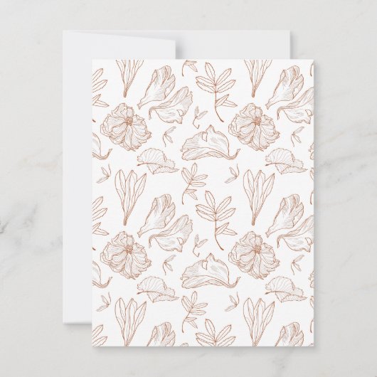 Elegant Burnt Sinaasappel Wedding Rehearsal Dinner Kaart (Achterkant)