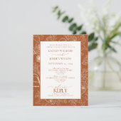 Elegant Burnt Sinaasappel Wedding Rehearsal Dinner Kaart (Staand voorkant)