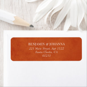 Elegant Burnt Sinaasappel Wedding Return Address Etiket