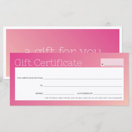 ELEGANT business beauty salon  roze ombre (Voorkant / Achterkant)