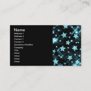 Elegant Business Blue Glitter Stars Visitekaartje