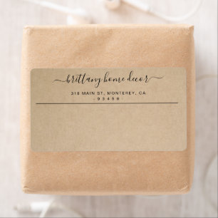 Elegant Business Brown Rustic Shipping Etiket