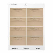 Elegant Business Brown Rustic Shipping Etiket (Full Sheet)