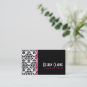 Elegant Business Cards Damask Visitekaartje (Staand voorkant)