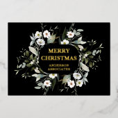 Elegant Business Company Logo Luxury Real Gold Folie Feestdagenkaart (Voorkant)