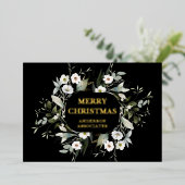 Elegant Business Company Logo Luxury Real Gold Folie Feestdagenkaart (Staand Voorkant)