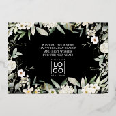 Elegant Business Company Logo Luxury Real Gold Folie Feestdagenkaart (Achterkant)