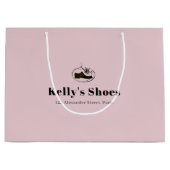 Elegant Business Custom Logo Winkelroze Groot Cadeauzakje (Voorkant)