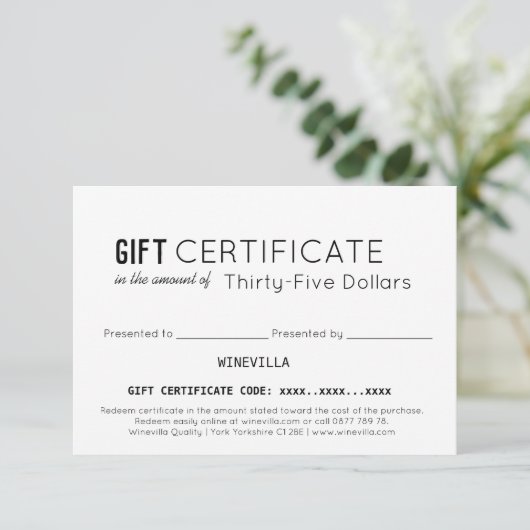 Elegant Business Customer Custom Cadeaubon (Staand voorkant)