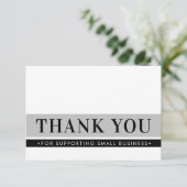 ELEGANT BUSINESS DANK U bestelling insert grijs zw Bedankkaart (Staand voorkant)