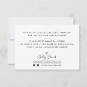 ELEGANT BUSINESS DANK U bestelling insert grijs zw Bedankkaart (Achterkant)