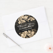 Elegant Business Dank u Gold Glitter Floral Ronde Sticker (Envelop)