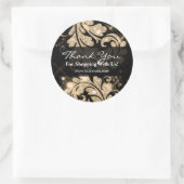 Elegant Business Dank u Gold Glitter Floral Ronde Sticker (Tas)