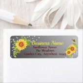 Elegant Business Floral Sunflower Adres Etiket (Insitu)