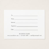 Elegant Business Gift Certificate Script Bedankt Visitekaartje (Achterkant)