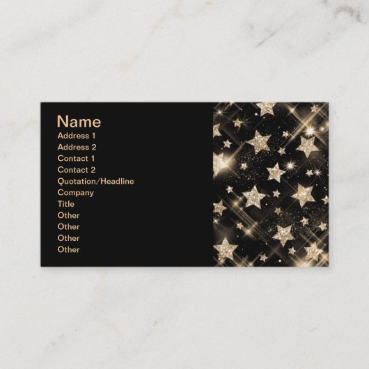 Elegant Business Gold Glitter Stars Visitekaartje (Voorkant)