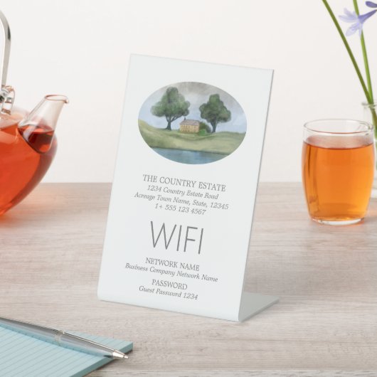Elegant Business Guest WIFI Reclamebord Met Voetstuk (Insitu)