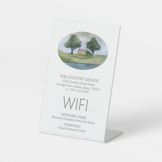 Elegant Business Guest WIFI Reclamebord Met Voetstuk (Voorkant)
