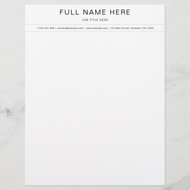 Elegant Business Letterhead with Contact Informati Briefhoofd (Voorkant)
