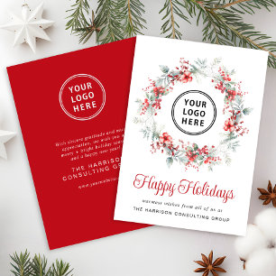 Elegant Business Logo Corporate Christmas Feestdagenkaart
