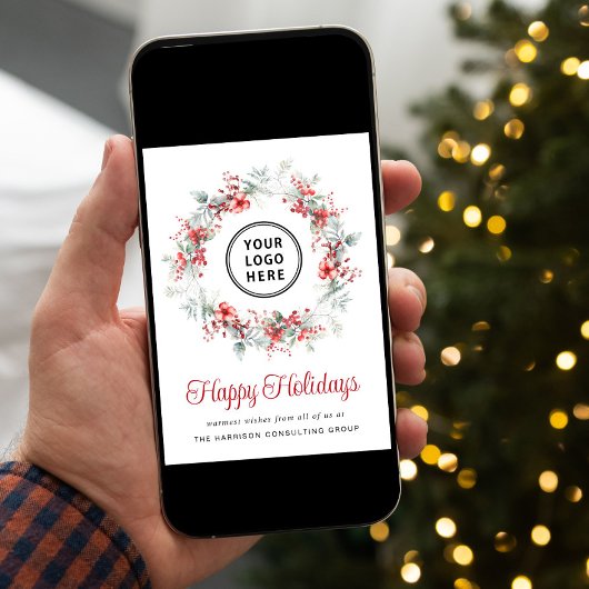 Elegant Business Logo Corporate Christmas Feestdagenkaart