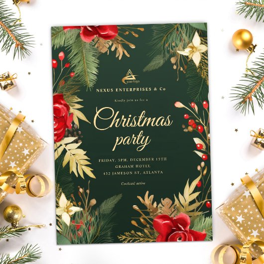 Elegant Business Logo Corporate Kerstfeest Kaart