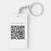 Elegant Business Logo Corporate QR Code Custom Sleutelhanger (achterkant)