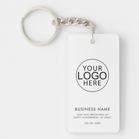Elegant Business Logo Corporate QR Code Custom Sleutelhanger (Voorkant)