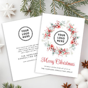 Elegant Business Logo Corporate Vrolijk Kerstfeest Feestdagenkaart
